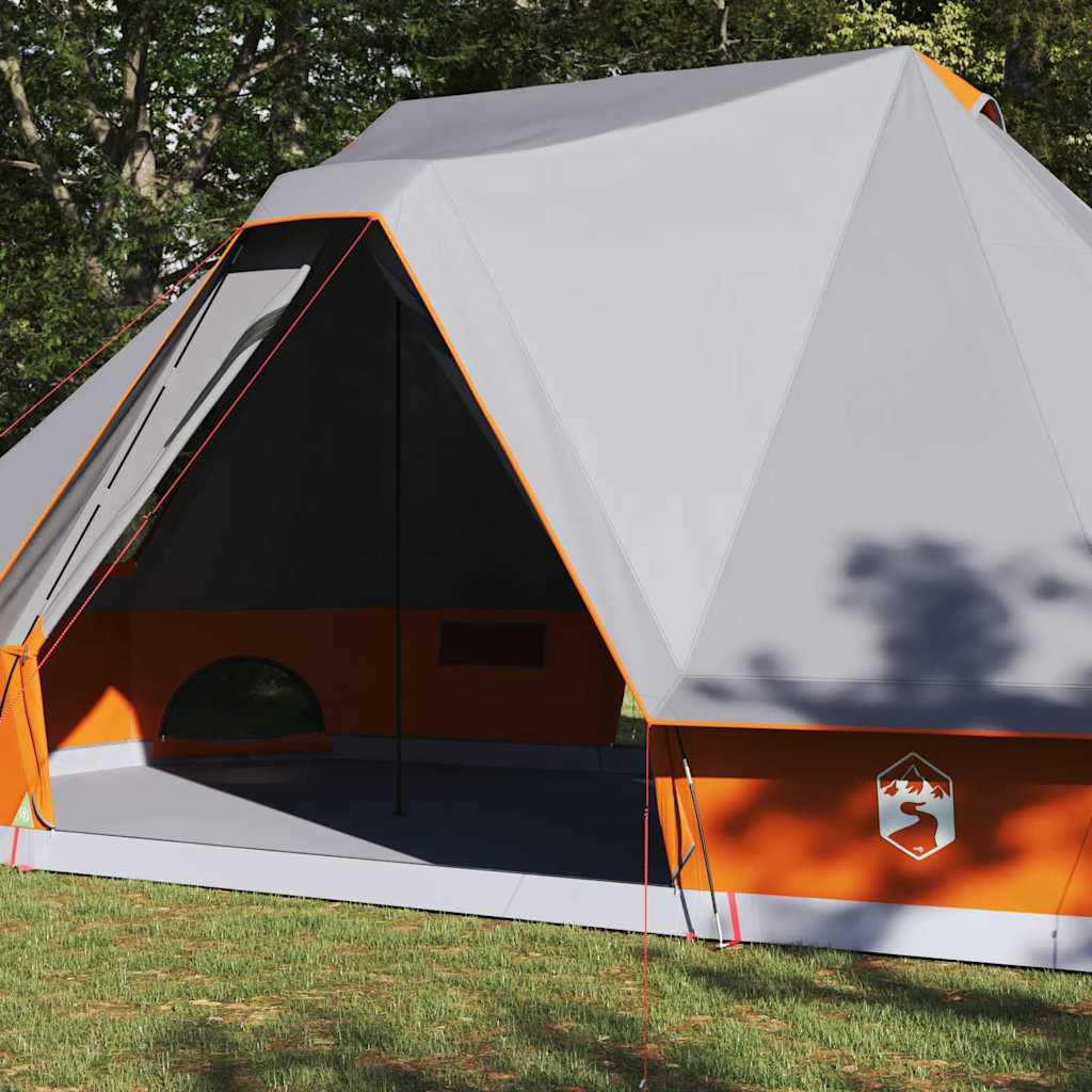 Vidaxx Family Tipi Zelt Tipi Grau und Orange 680 x 430 x 270 cm
