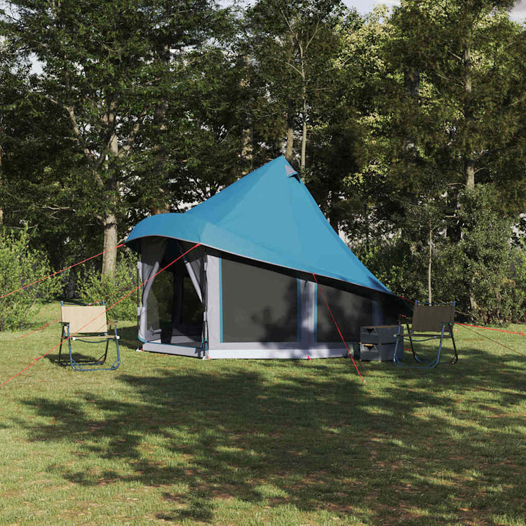 Vidaxx Familien-Tipi-Zelt Tipi mit Dach Blau 404 x 370 x 270 cm