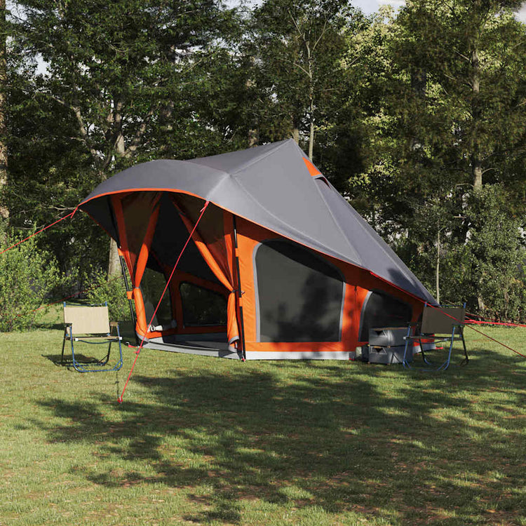 Vidaxx Family Tipi Zelt Tipi Grau und Orange 508 x 470 x 300 cm