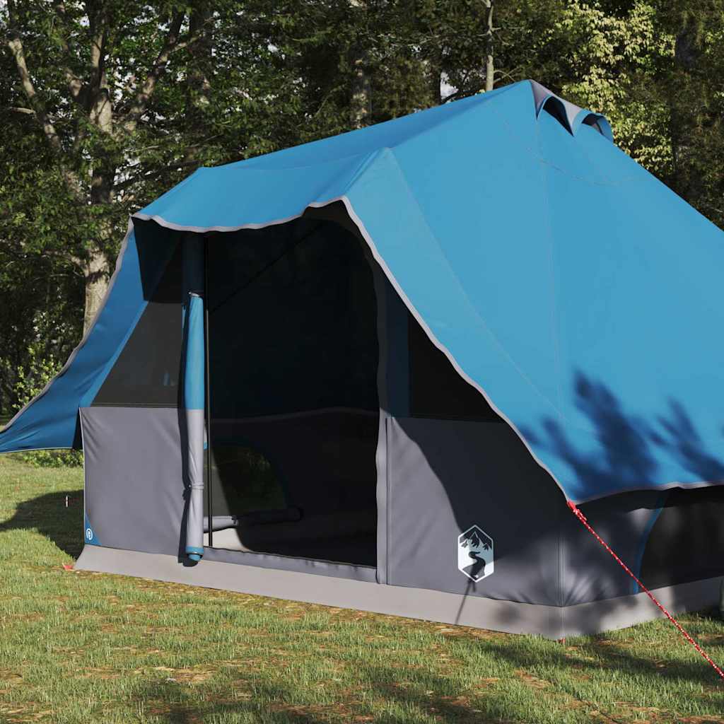 Vidaxx Tipi-Zelt mit Dach mit Stauraum, blau, 358 x 296 x 258 cm, Taft
