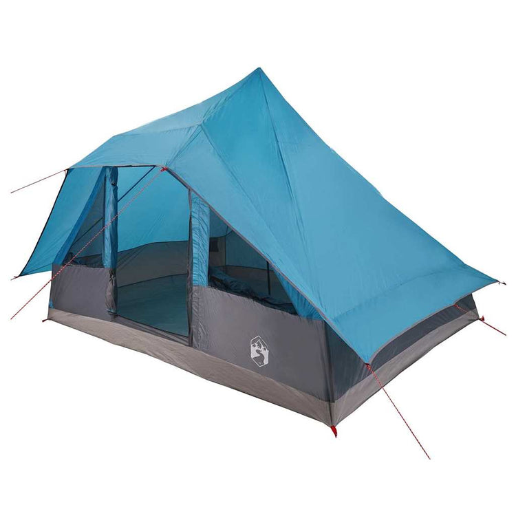 Vidaxx Tipi-Zelt mit Dach mit Stauraum, blau, 364 x 281 x 257 cm, Taft
