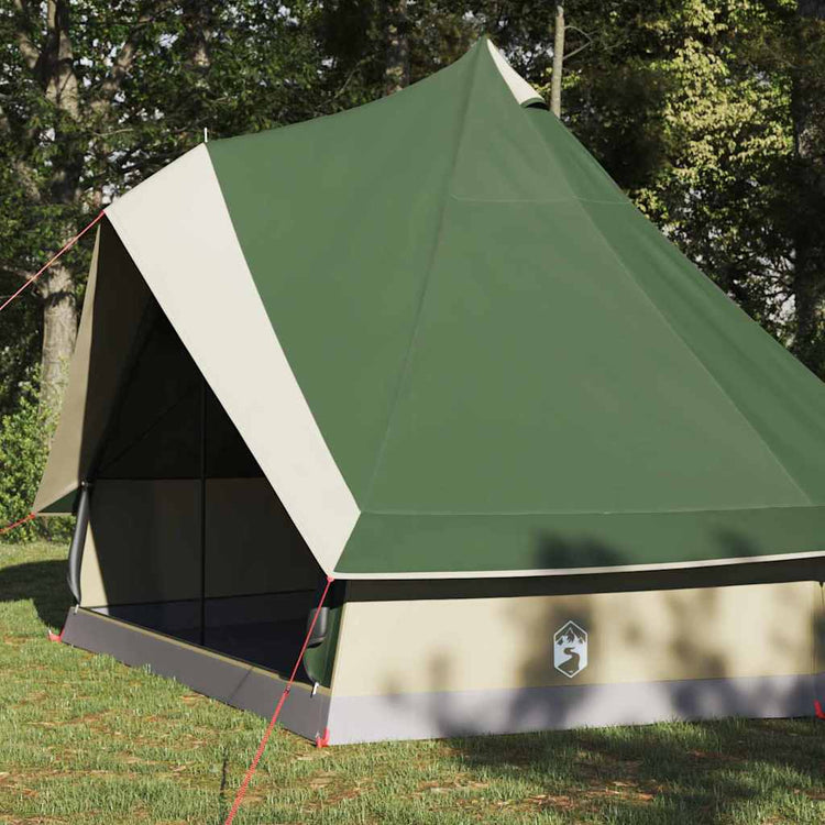 Vidaxx Familien-Tipi-Zelt, Tipi grün und beige, 400 x 346 x 250 cm