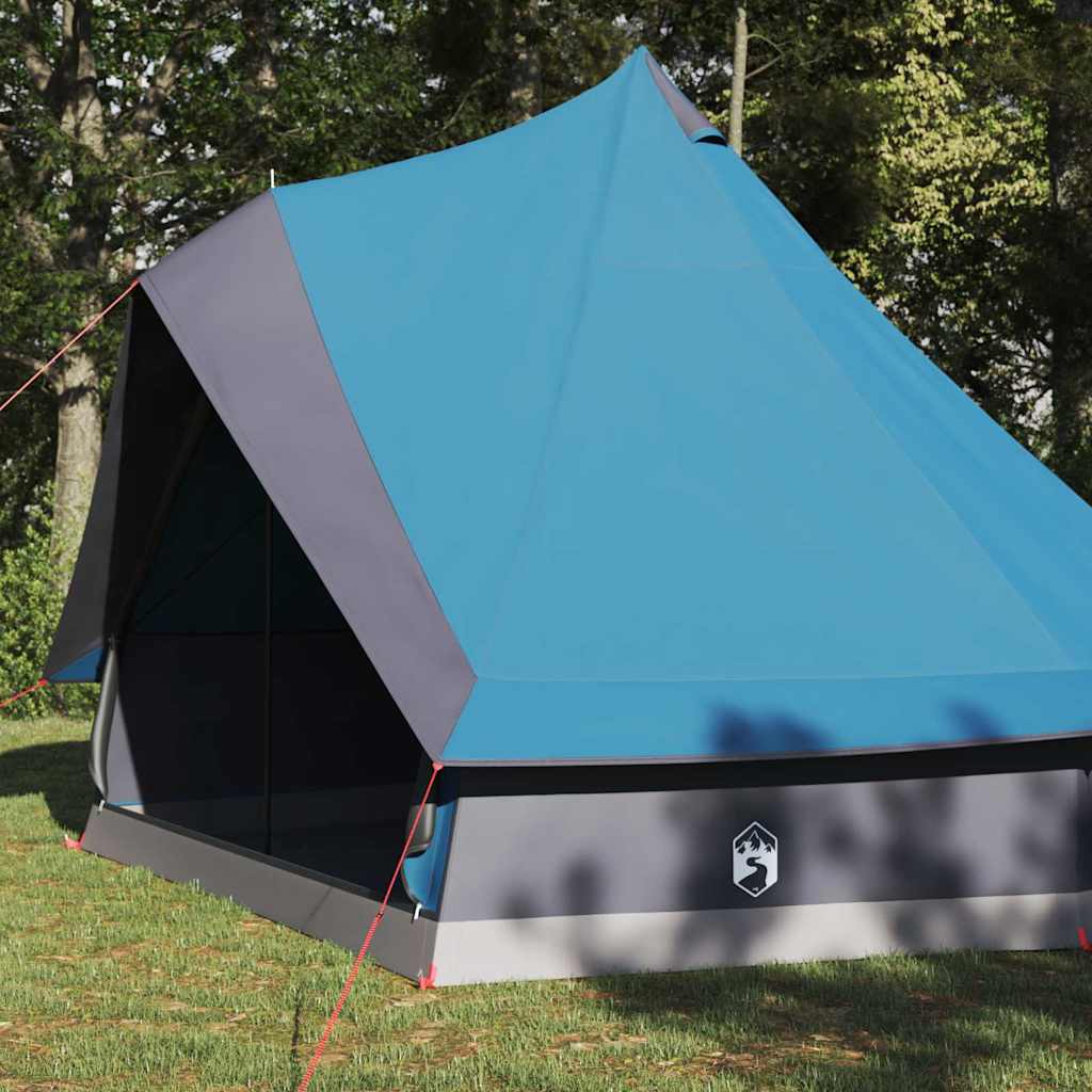 Vidaxx Familien-Tipi-Zelt Tipi Blau und Grau 400 x 346 x 250 cm