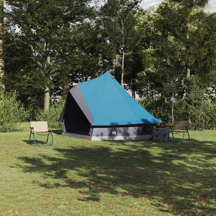 Vidaxx Familien-Tipi-Zelt Tipi Blau und Grau 400 x 346 x 250 cm