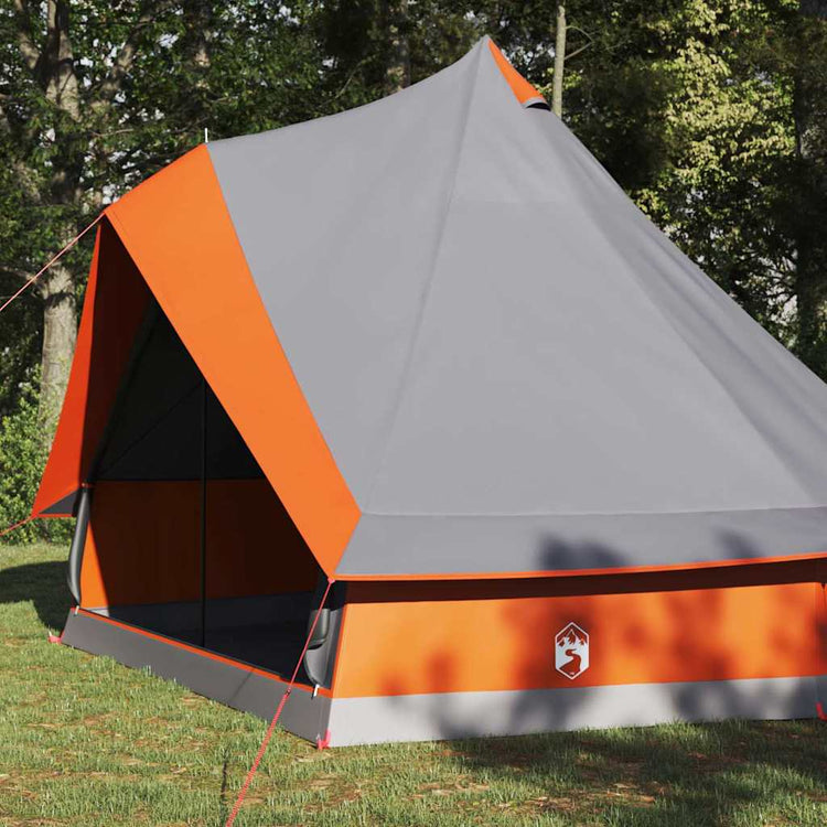 Vidaxx Family Tipi Zelt Tipi Grau und Orange 400 x 346 x 250 cm