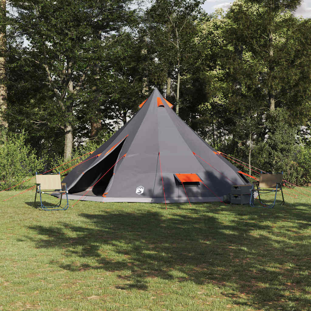 Vidaxx Familien-Tipi-Zelt Tipi Grau und Orange 560 x 560 x 300 cm