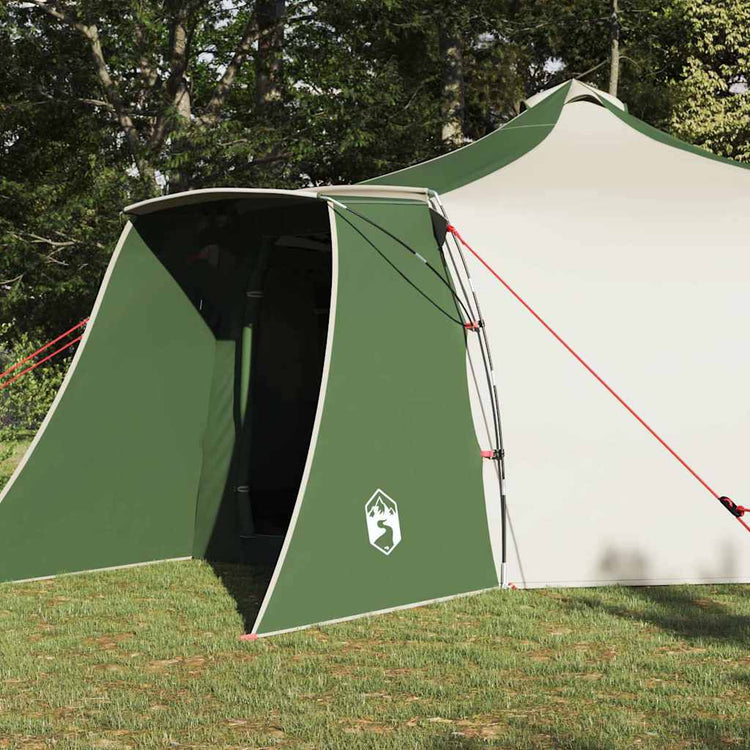 Vidaxx Tipi-Zelt mit Dach grün und beige 492 x 492 x 275 cm Stoff