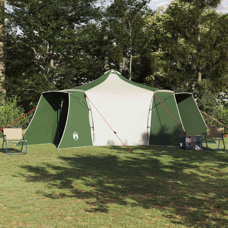 Vidaxx Tipi-Zelt mit Dach grün und beige 492 x 492 x 275 cm Stoff