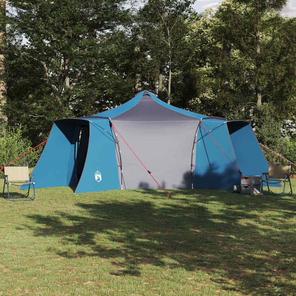 Vidaxx Tipi-Zelt mit Dach blau und grau 492 x 492 x 275 cm Stoff