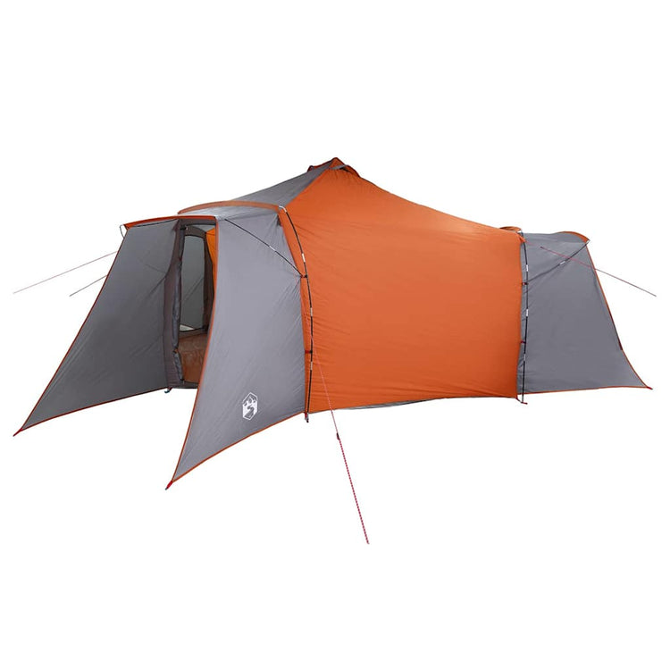 Vidaxx Tipi-Zelt mit Dach aus grauem und orangefarbenem Stoff, 492 x 492 x 275 cm