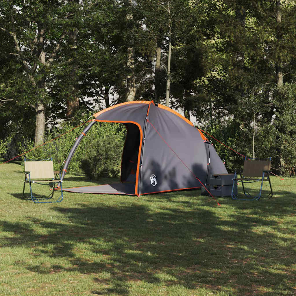 Vidaxx Zelt grau und orange 370 x 230 x 185 cm Polyester und Fiberglas