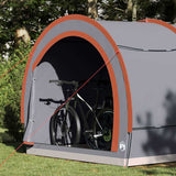 Vidaxxl Fahrradzelt mit Dach mit Stauraum in Grau und Orange, 256 x 222 x 182 cm - afbeelding 3