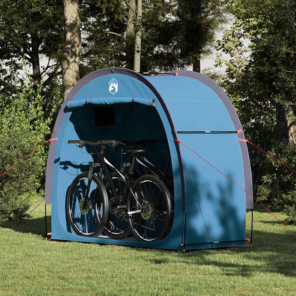 Vidaxxl Fahrradzelt mit Dach mit Stauraum blau 210 x 90 x 174 cm