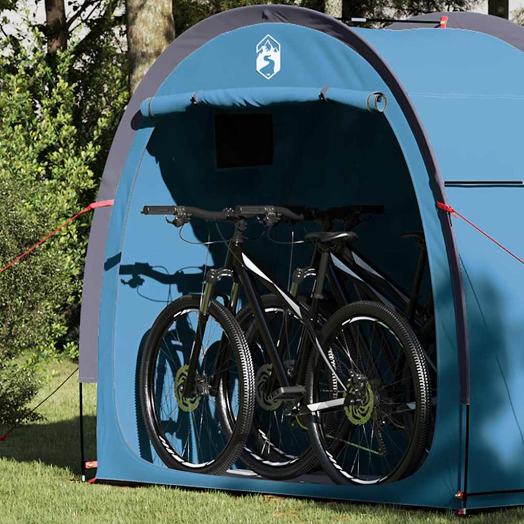 Vidaxxl Fahrradzelt mit Dach mit Stauraum blau 210 x 90 x 174 cm