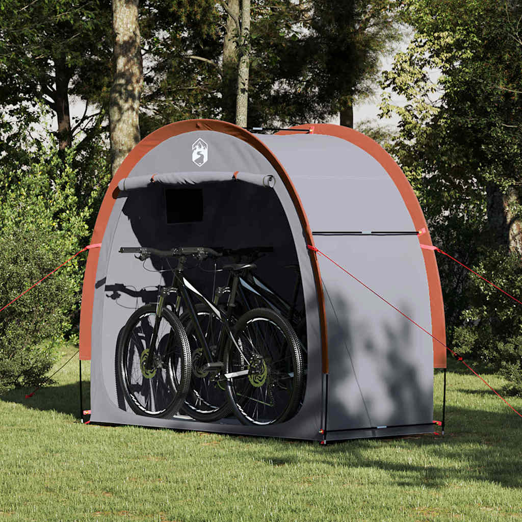 VidaXL Fahrradzelt mit Dach mit Stauraum Grau und Orange 210 x 90 x 174 cm
