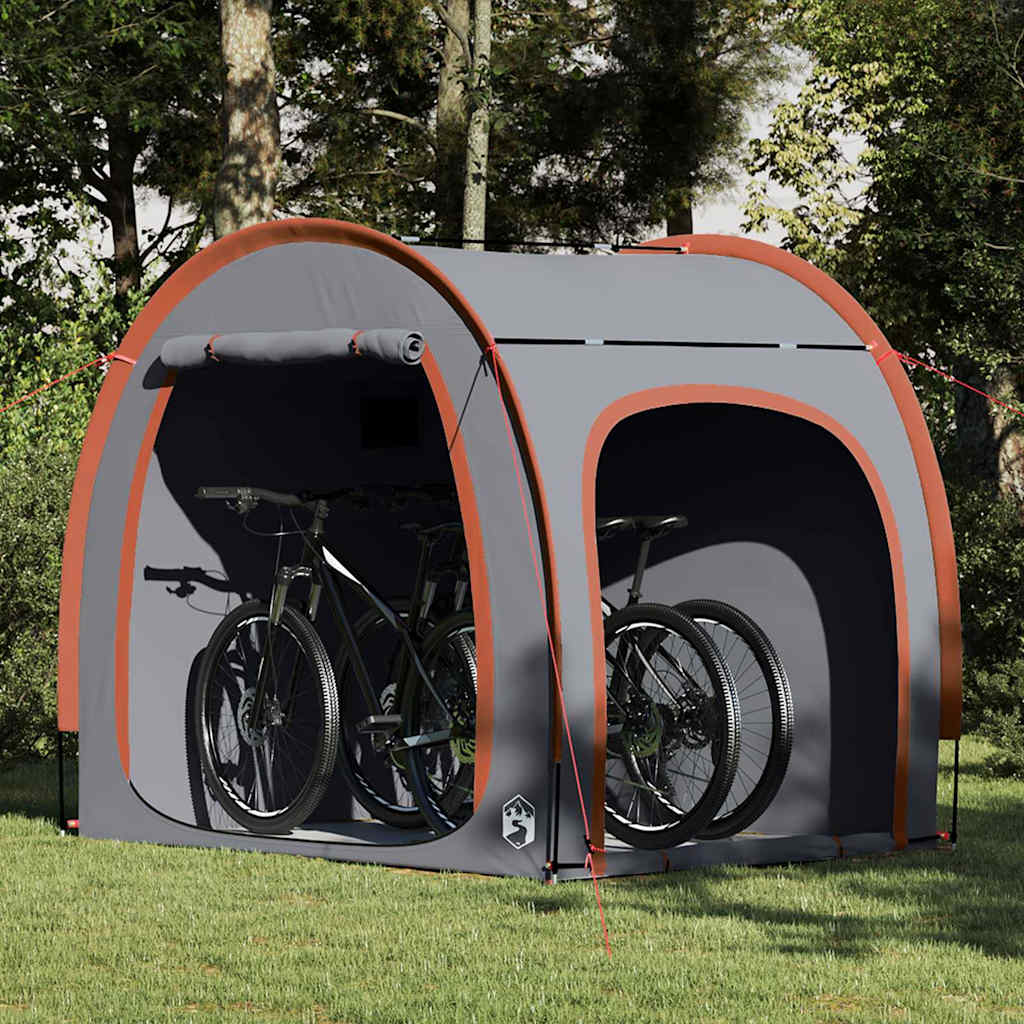 VidaXL Fahrradzelt mit Dach mit Stauraum Grau und Orange 218 x 156 x 180 cm