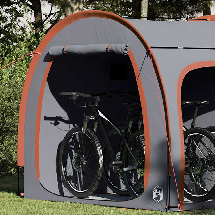 VidaXL Fahrradzelt mit Dach mit Stauraum Grau und Orange 218 x 156 x 180 cm