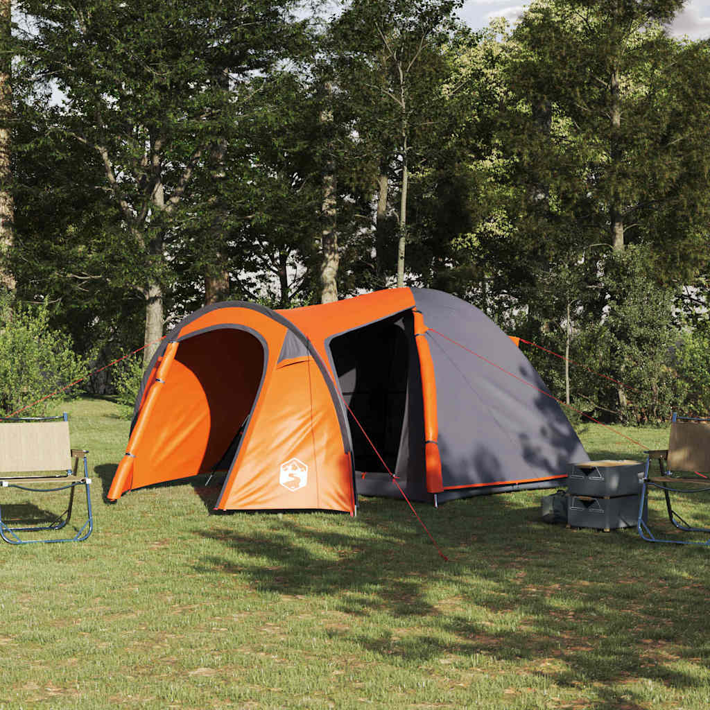 Vidaxx Kuppelzelt Kuppel mit Dach Grau und Orange 384 x 254 x 170 cm
