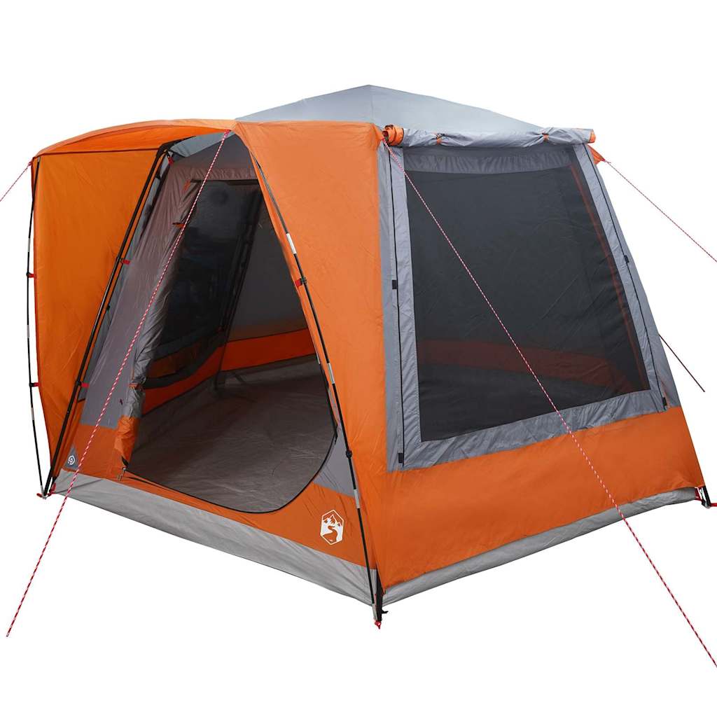 VidaXL Campingzelt grau und orange 420 x 420 x 227 cm Polyester