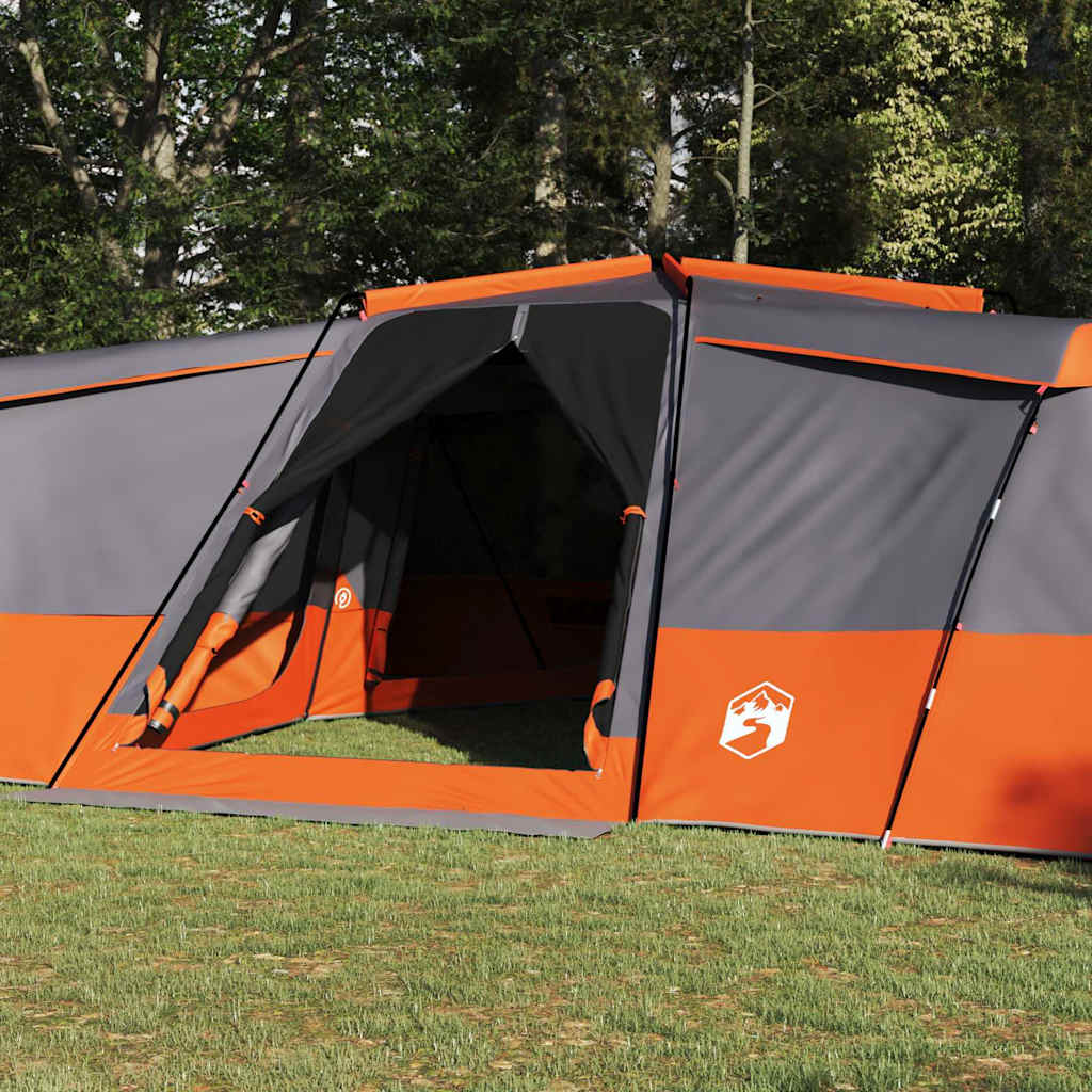 Vidaxx Familienzelt mit Dach grau und orange 833 x 585 x 216 cm Taft