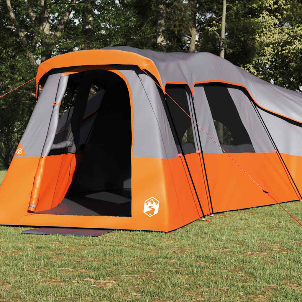 Vidaxx Familienzelt mit Dach grau und orange 762 x 655 x 218 cm Taft