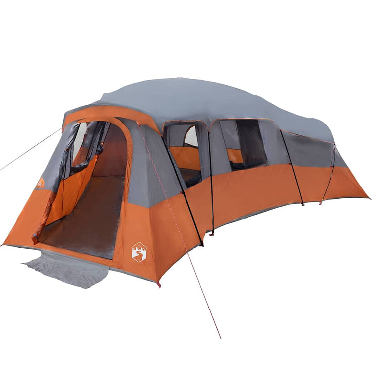 Vidaxx Familienzelt mit Dach grau und orange 762 x 655 x 218 cm Taft