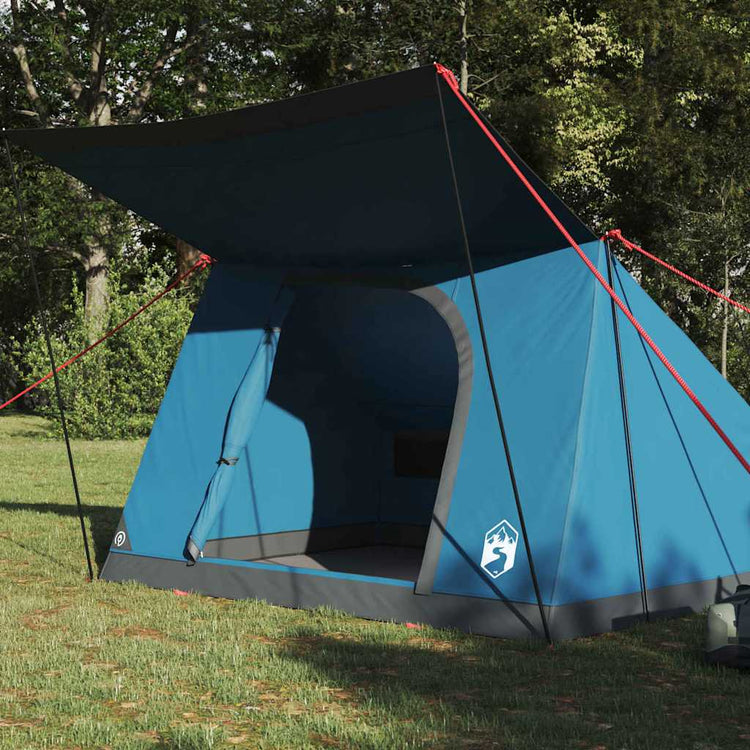 VidaXL Campingzelt mit Dach mit Stauraum, blau, 282 x 225 x 154 cm, Taft