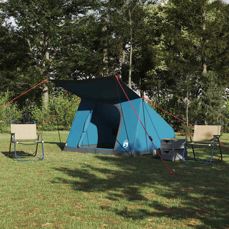 VidaXL Campingzelt mit Dach mit Stauraum, blau, 282 x 225 x 154 cm, Taft