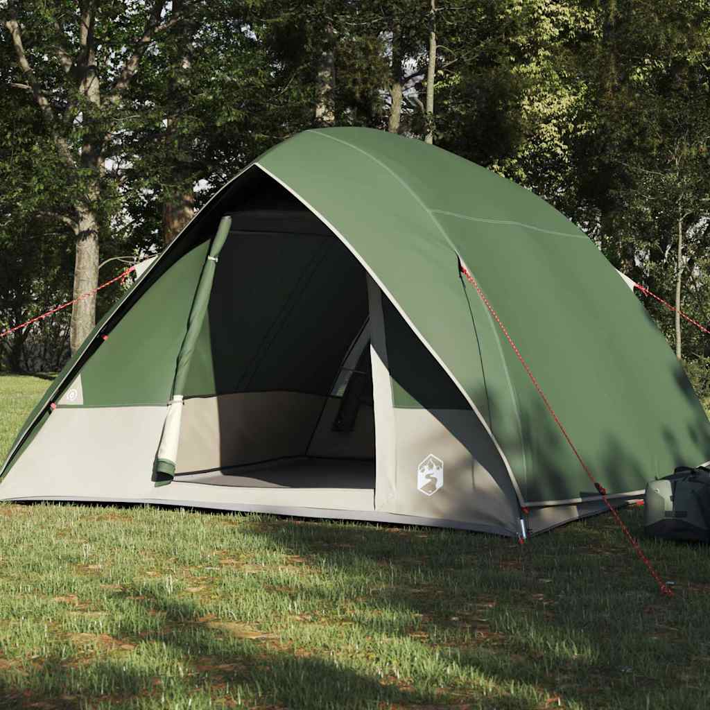 VidaXL Campingzelt mit Dach mit Stauraum grün 320 x 275 x 190 cm Taft