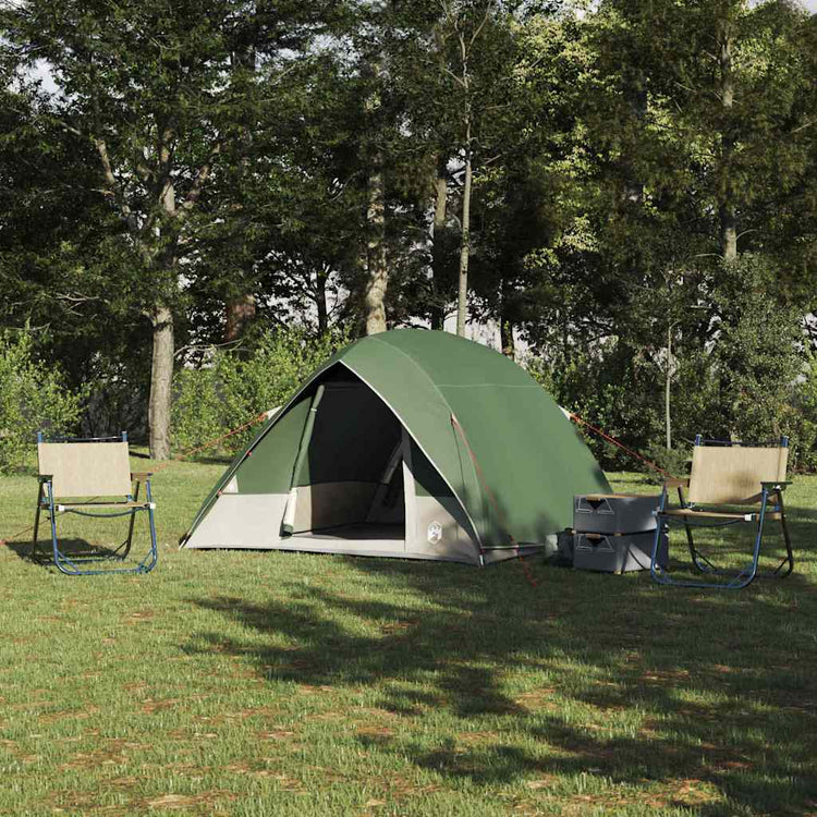 VidaXL Campingzelt mit Dach mit Stauraum grün 320 x 275 x 190 cm Taft