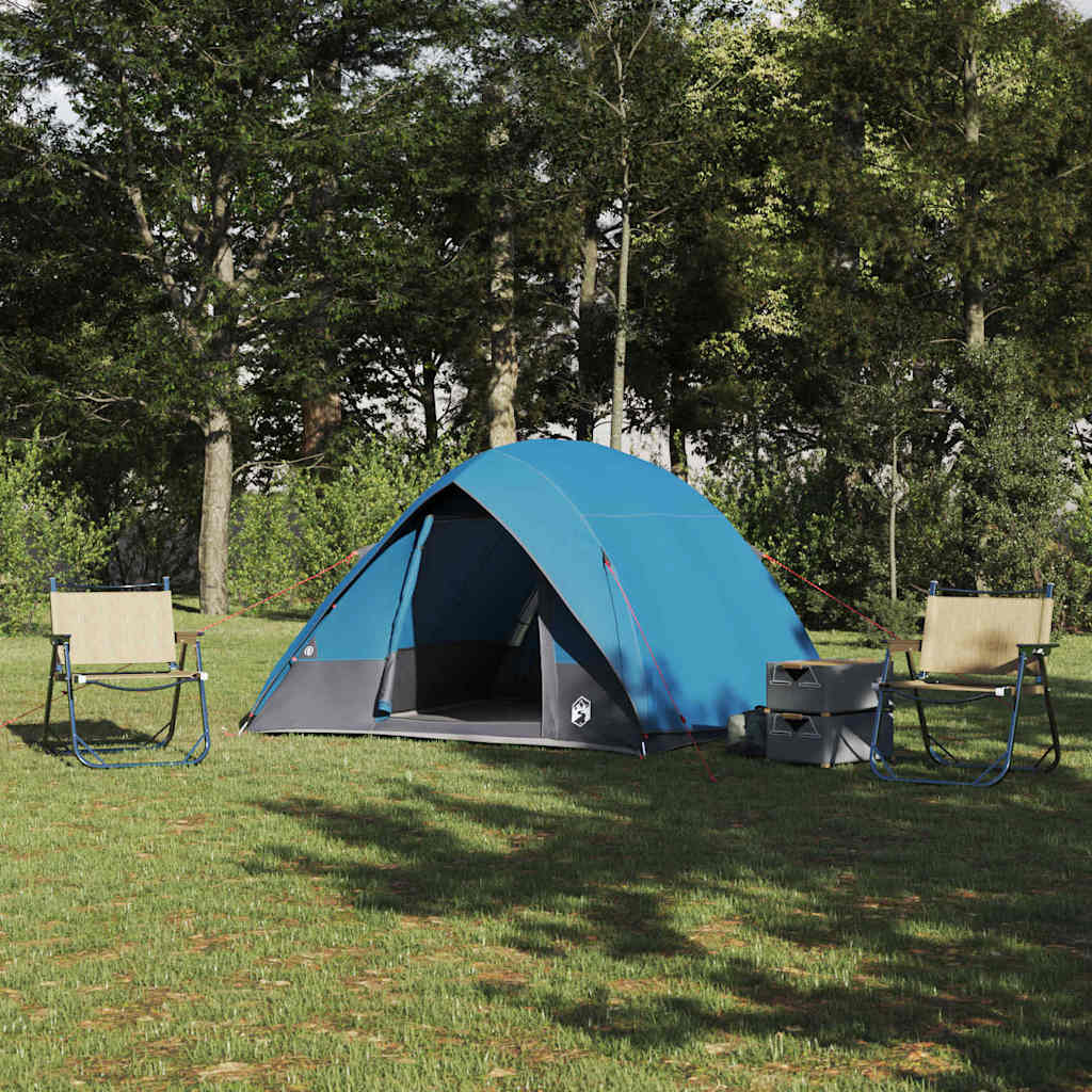 VidaXL Campingzelt mit Dach mit Stauraum blau 320 x 275 x 190 cm Taft