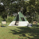 Vidaxx Tipi-Zelt mit Dach mit Stauraum, grün, 383 x 338 x 217 cm, Taft