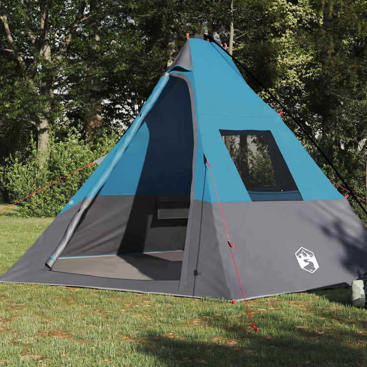 Vidaxx Tipi-Zelt mit Dach mit Stauraum, blau, 383 x 338 x 217 cm, Taft
