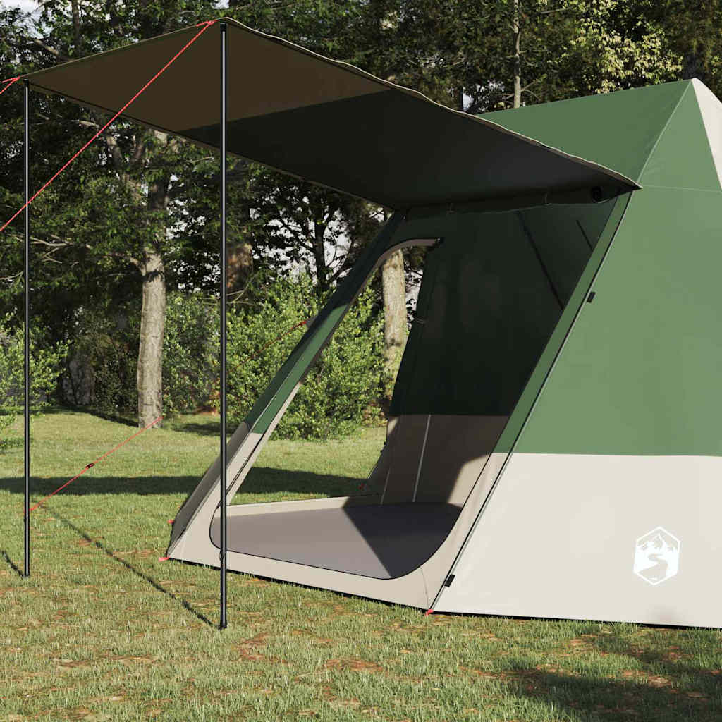 VidaXL Campingzelt mit Dach mit Stauraum, grün, 482 x 360 x 227 cm, Taft