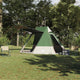 VidaXL Campingzelt mit Dach mit Stauraum, grün, 482 x 360 x 227 cm, Taft