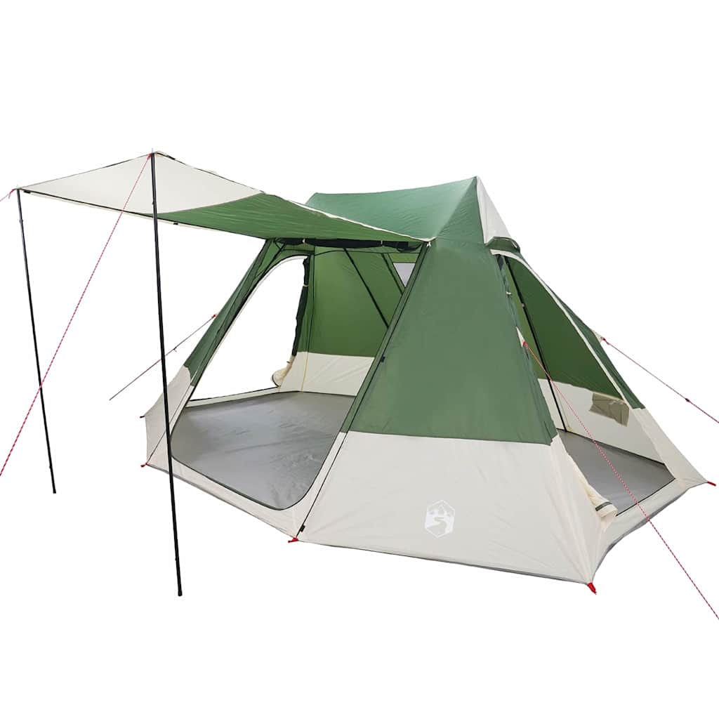 VidaXL Campingzelt mit Dach mit Stauraum, grün, 482 x 360 x 227 cm, Taft