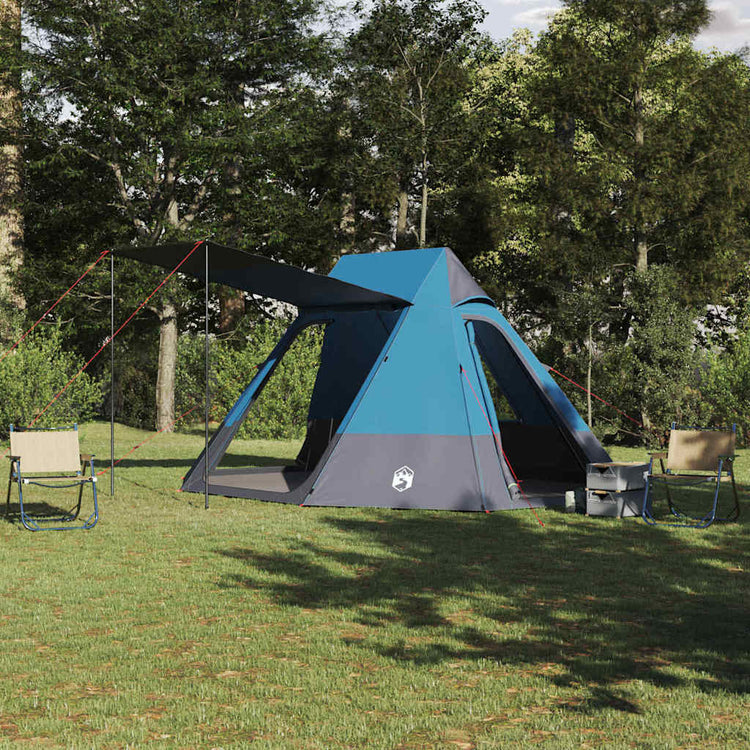 VidaXL Campingzelt mit Dach mit Stauraum, blau, 482 x 360 x 227 cm, Taft