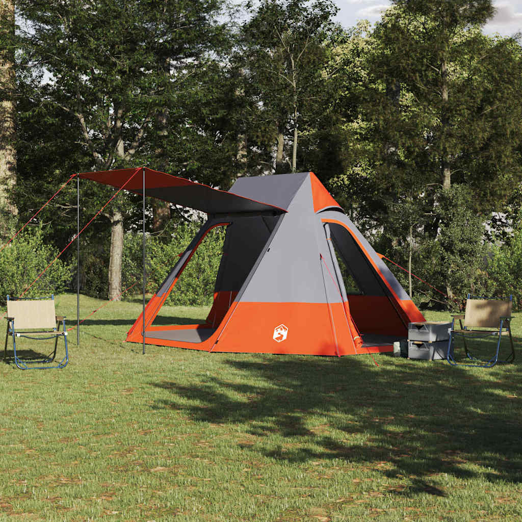 VidaXL Campingzelt mit Dach grau und orange 482 x 360 x 227 cm Taft
