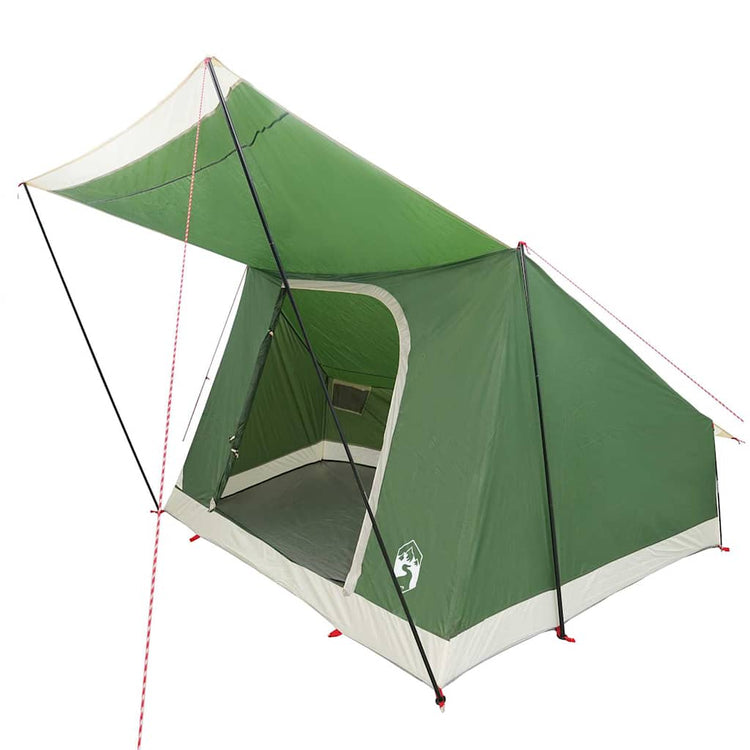 VidaXL Campingzelt mit Dach mit Stauraum, grün, 223 x 163 x 130 cm, Taft