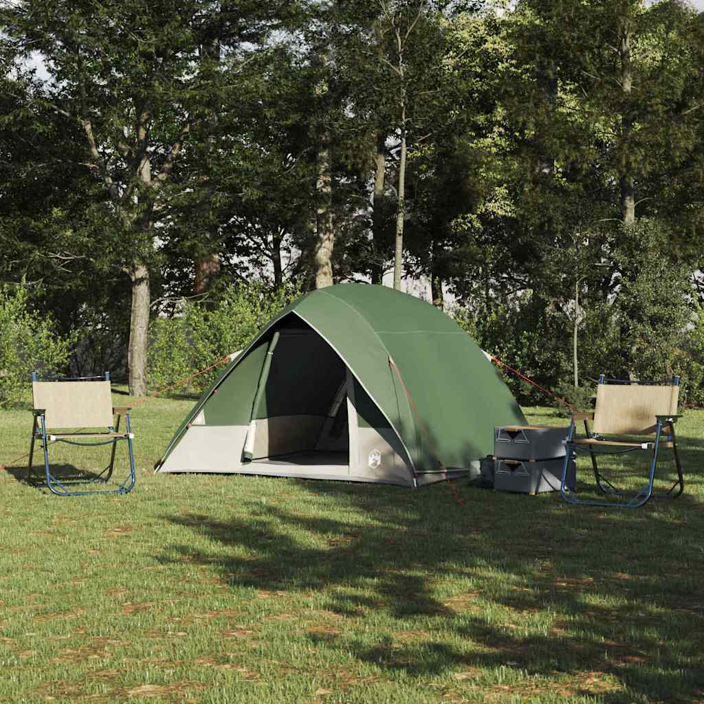 VidaXL Campingzelt mit Dach mit Stauraum, grün, 275 x 230 x 140 cm, Taft