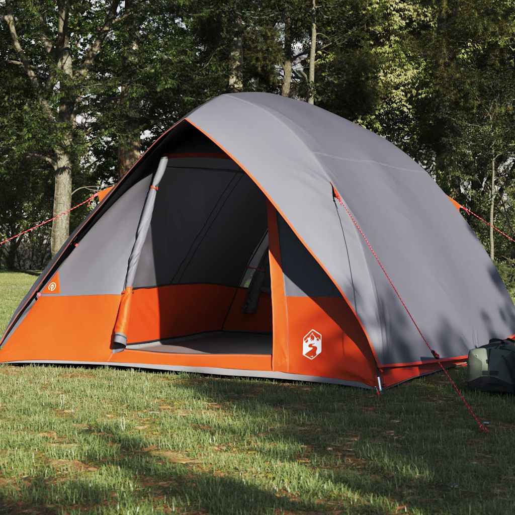 VidaXL Campingzelt mit Dach grau und orange 275 x 230 x 140 cm Taft