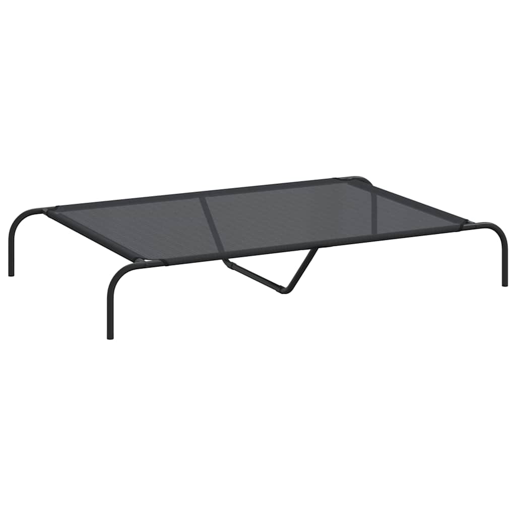 Vidaxx Hundebett erhöht 130x80x20 cm Textil und Stahl schwarz
