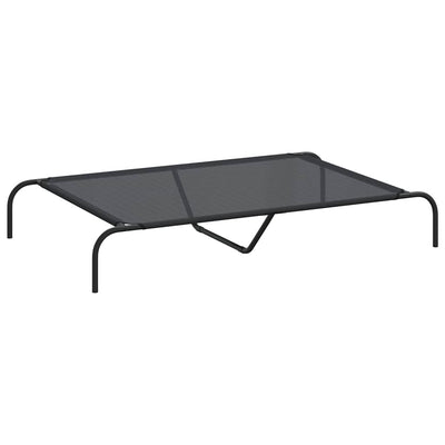 Vidaxx Hundebett erhöht 130x80x20 cm Textil und Stahl schwarz