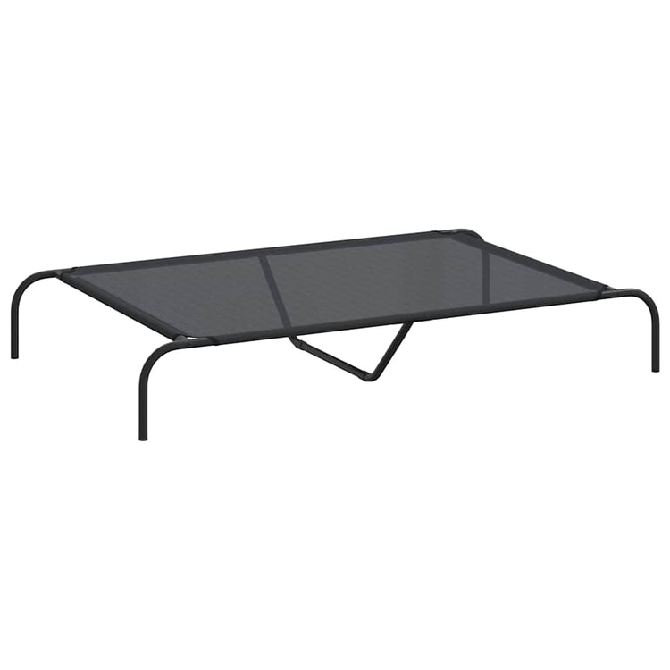 Vidaxx Hundebett erhöht 130x80x20 cm Textil und Stahl schwarz
