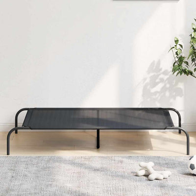Vidaxx Hundebett erhöht 130x80x20 cm Textil und Stahl schwarz