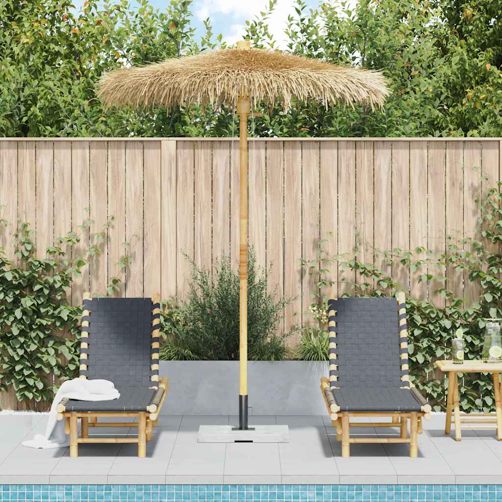 VidaXL Tiki-Regenschirm mit Bananenblatt-Baldachin 180 cm Bambus