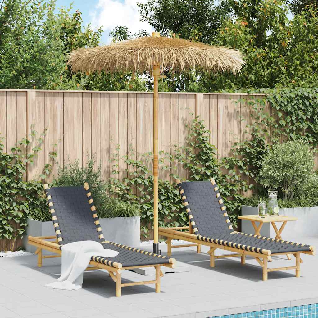 VidaXL Tiki-Regenschirm mit Bananenblatt-Baldachin 180 cm Bambus