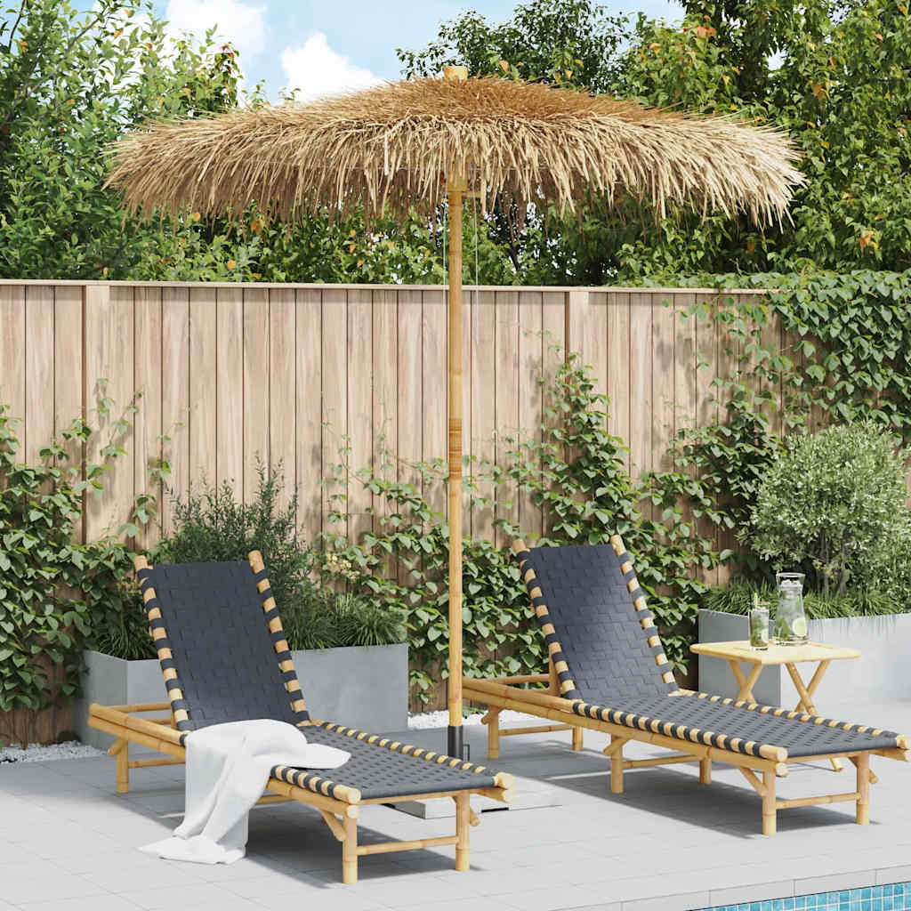 VidaXL Tiki-Regenschirm mit Bananenblatt-Baldachin 240 cm Bambus