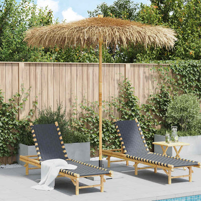 VidaXL Tiki-Regenschirm mit Bananenblatt-Baldachin 240 cm Bambus
