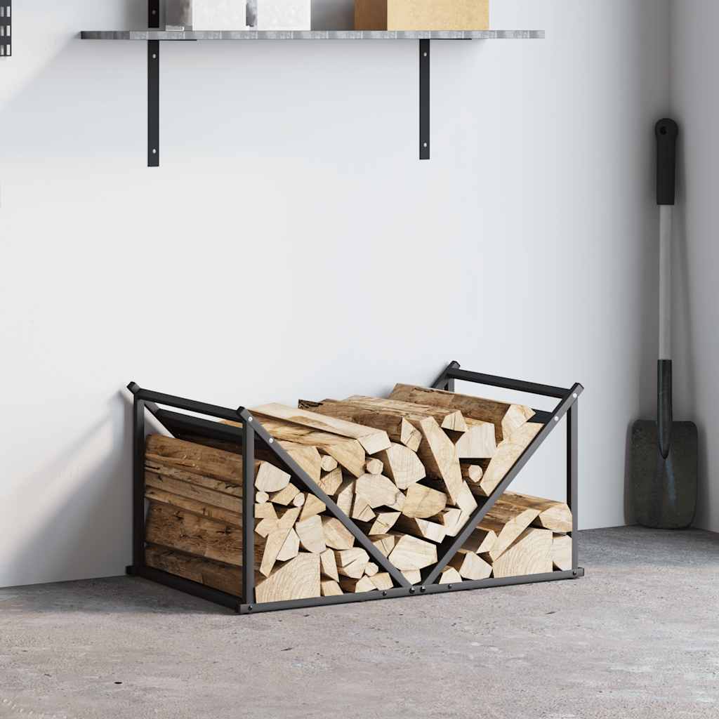 Vidaxx Kaminholzregal 70x43x34,5 cm kaltgewalzter Stahl schwarz